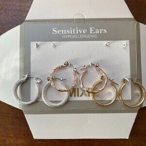 Bundle 3 for $12.  Three Pairs of Mixit Hoop Earrings